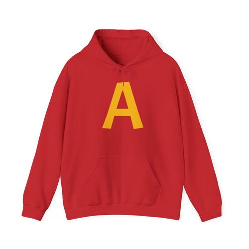 Personalized Initial Hoodie, Cozy Unisex Sweatshirt, Warm Red Pullover for Gifts, Customizable Sweater for Any Occasion, Trendy [...]